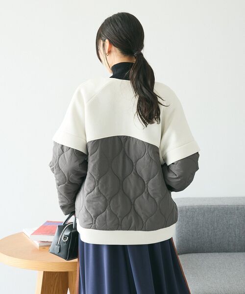 CRAFT STANDARD BOUTIQUE（クラフトスタンダードブティック）の「ダンボール×中綿ヨーク切替ジャケット（ブルゾン・レディース・杢グレー/モカ/アイボリー/ブラック・FREE）」の12枚目の写真