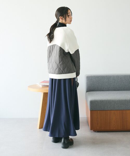 CRAFT STANDARD BOUTIQUE（クラフトスタンダードブティック）の「ダンボール×中綿ヨーク切替ジャケット（ブルゾン・レディース・杢グレー/モカ/アイボリー/ブラック・FREE）」の14枚目の写真