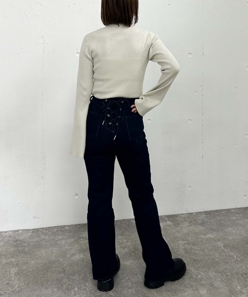 archives（アルシーヴ）の「ラメリブフレアスリーブニット（ニット/セーター・レディース・グレー/アイボリー/ブラック/ピンクベージュ・MEDIUM）」の22枚目の写真