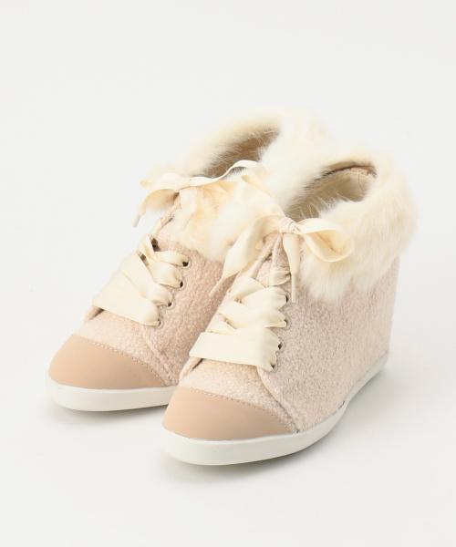 Feroux（フェルゥ）の「インヒールレースUPスニーカー（スニーカー・レディース・ピンク系/グレー系/ネイビー系・MEDIUM/SMALL/LARGE）」の3枚目の写真