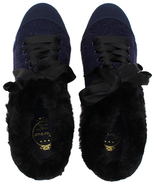 Feroux（フェルゥ）の「インヒールレースUPスニーカー（スニーカー・レディース・ピンク系/グレー系/ネイビー系・MEDIUM/SMALL/LARGE）」の5枚目の写真