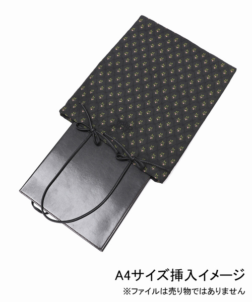 SLOBE citron.(スローブシトロン)の「《WEB限定》SLOBE citron.フラワージャガードトートバッグ(トートバッグ・レディース・ブラック・FREE)」の12枚目の写真