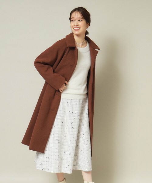 ITS'DEMO（イッツデモ）の「◆【腕周りゆったりで厚手ニットもOK】ステンカラーロングコート（ステンカラーコート・レディース・ネイビー/ベージュ/ダークブラウン・00）」の21枚目の写真