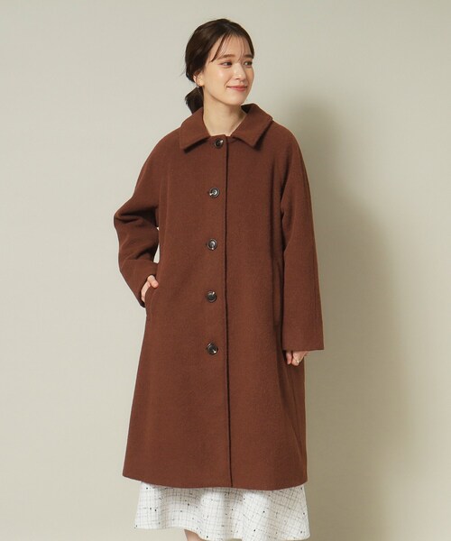 ITS'DEMO（イッツデモ）の「◆【腕周りゆったりで厚手ニットもOK】ステンカラーロングコート（ステンカラーコート・レディース・ネイビー/ベージュ/ダークブラウン・00）」の8枚目の写真