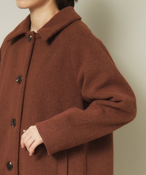 ITS'DEMO（イッツデモ）の「◆【腕周りゆったりで厚手ニットもOK】ステンカラーロングコート（ステンカラーコート・レディース・ネイビー/ベージュ/ダークブラウン・00）」の12枚目の写真