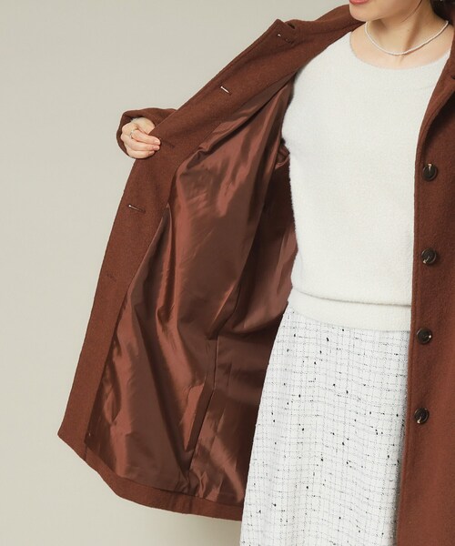 ITS'DEMO（イッツデモ）の「◆【腕周りゆったりで厚手ニットもOK】ステンカラーロングコート（ステンカラーコート・レディース・ネイビー/ベージュ/ダークブラウン・00）」の14枚目の写真