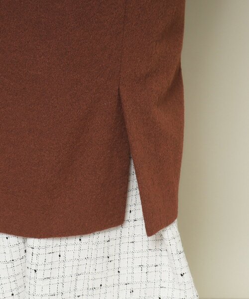 ITS'DEMO（イッツデモ）の「◆【腕周りゆったりで厚手ニットもOK】ステンカラーロングコート（ステンカラーコート・レディース・ネイビー/ベージュ/ダークブラウン・00）」の16枚目の写真