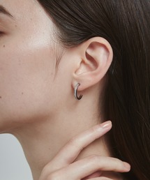 【 金属アレルギー対応 】 ビジューフープピアス サージカルステンレス (両耳用)