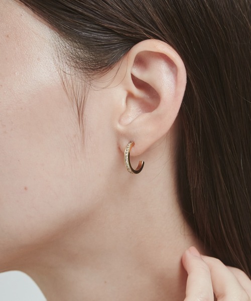 ciite' surgical stainless(シーテサージカルステンレス)の「【 金属アレルギー対応 】 ビジューフープピアス サージカルステンレス (両耳用)(ピアス(両耳用)・レディース・シルバー/ゴールド・FREE)」の1枚目の写真