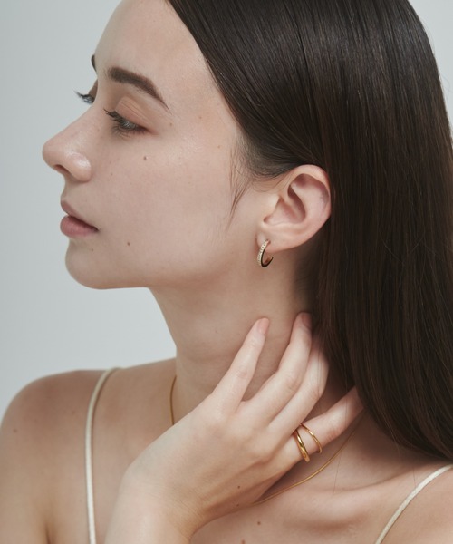 ciite' surgical stainless(シーテサージカルステンレス)の「【 金属アレルギー対応 】 ビジューフープピアス サージカルステンレス (両耳用)(ピアス(両耳用)・レディース・シルバー/ゴールド・FREE)」の9枚目の写真
