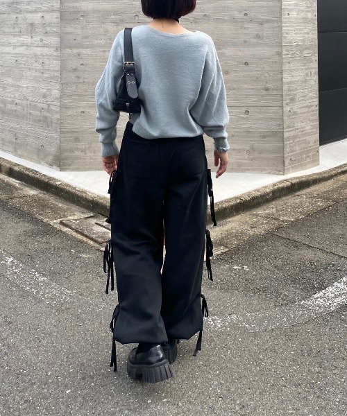nemne store（ネンネストア）の「【Seoup】リボン裏起毛スウェットパンツ（スウェットパンツ・レディース・グレー系/オートミール/ブラック系・SMALL/MEDIUM）」の8枚目の写真