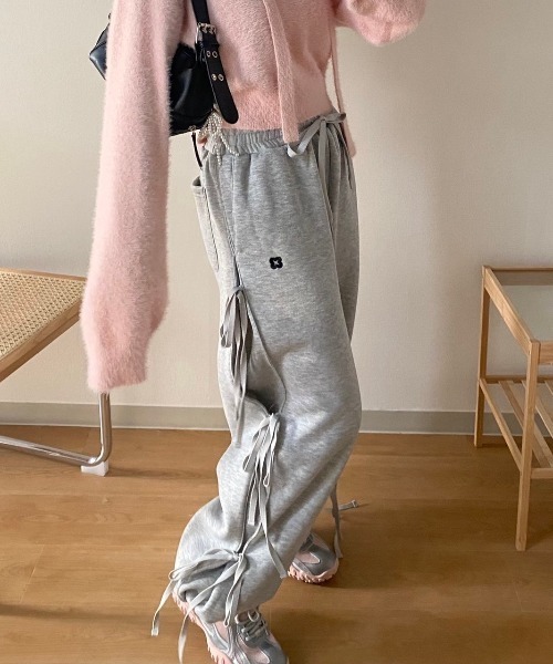 nemne store（ネンネストア）の「【Seoup】リボン裏起毛スウェットパンツ（スウェットパンツ・レディース・グレー系/オートミール/ブラック系・SMALL/MEDIUM）」の14枚目の写真