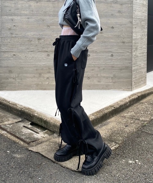 nemne store（ネンネストア）の「【Seoup】リボン裏起毛スウェットパンツ（スウェットパンツ・レディース・グレー系/オートミール/ブラック系・SMALL/MEDIUM）」の7枚目の写真