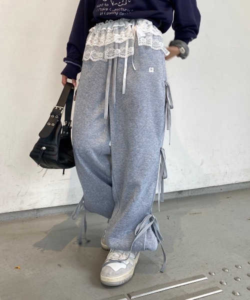 nemne store（ネンネストア）の「【Seoup】リボン裏起毛スウェットパンツ（スウェットパンツ・レディース・グレー系/オートミール/ブラック系・SMALL/MEDIUM）」の10枚目の写真