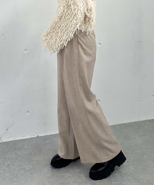 archives（アルシーヴ）の「ウールライクワイドタックスラックス（スラックス・レディース・グレー/ブラック/ベージュ・MEDIUM）」の6枚目の写真