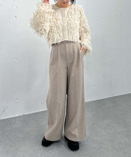 archives（アルシーヴ）の「ウールライクワイドタックスラックス（スラックス・レディース・グレー/ブラック/ベージュ・MEDIUM）」の8枚目の写真