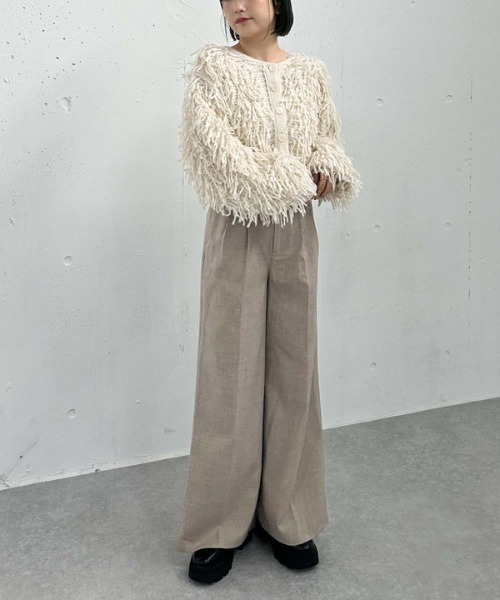 archives（アルシーヴ）の「ウールライクワイドタックスラックス（スラックス・レディース・グレー/ブラック/ベージュ・MEDIUM）」の10枚目の写真