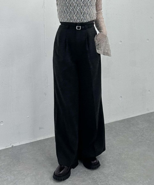 archives（アルシーヴ）の「ウールライクワイドタックスラックス（スラックス・レディース・グレー/ブラック/ベージュ・MEDIUM）」の13枚目の写真