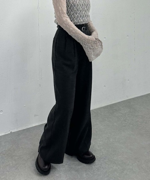 archives（アルシーヴ）の「ウールライクワイドタックスラックス（スラックス・レディース・グレー/ブラック/ベージュ・MEDIUM）」の14枚目の写真