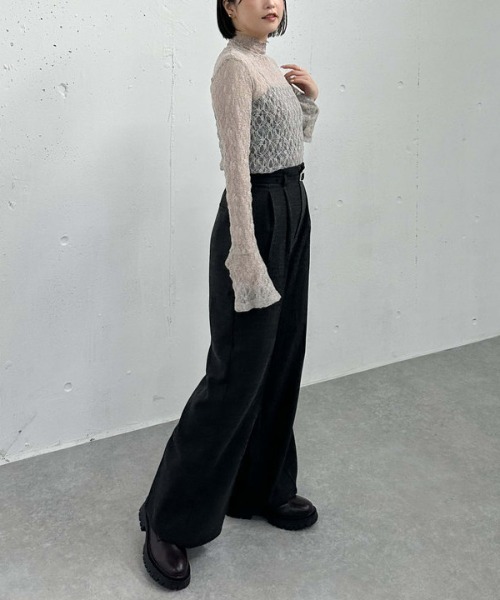 archives（アルシーヴ）の「ウールライクワイドタックスラックス（スラックス・レディース・グレー/ブラック/ベージュ・MEDIUM）」の18枚目の写真