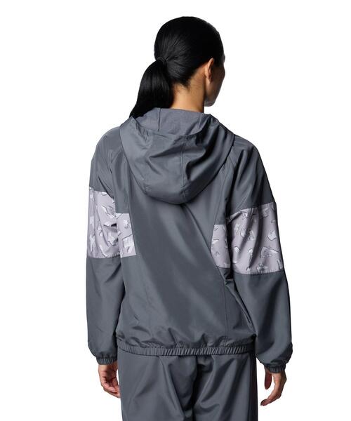 UNDER ARMOUR(アンダーアーマー)の「UAトリコット ウーブン フルジップ フーディー(トレーニング/レディース)(その他アウター・レディース・グレー×ホワイト・L/S/XL/M)」の2枚目の写真