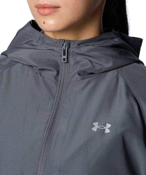 UNDER ARMOUR(アンダーアーマー)の「UAトリコット ウーブン フルジップ フーディー(トレーニング/レディース)(その他アウター・レディース・グレー×ホワイト・L/S/XL/M)」の5枚目の写真