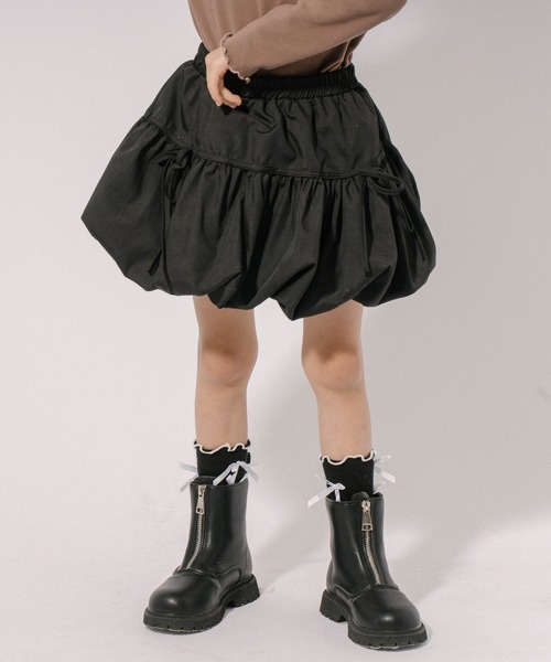 URBAN CHERRY（アーバンチェリー）の「リボンバルーンミニスカート（スカート・キッズ・ピンク/ブラック・110cm/120cm/130cm/140cm）」の2枚目の写真