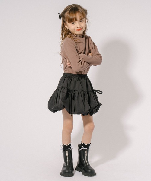 URBAN CHERRY（アーバンチェリー）の「リボンバルーンミニスカート（スカート・キッズ・ピンク/ブラック・110cm/120cm/130cm/140cm）」の11枚目の写真