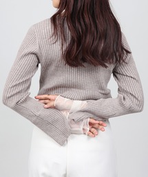 relac（レーラック）の「クルーネック リブニット チュールレイヤードトップス（ニット/セーター）」