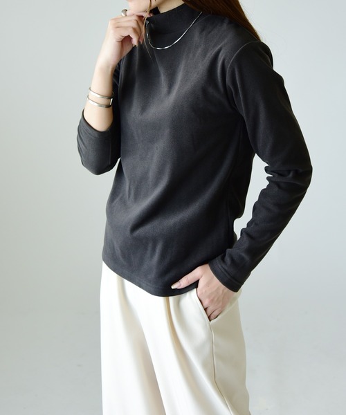 セール】のびのびストレッチフリースハイネックT（Tシャツ