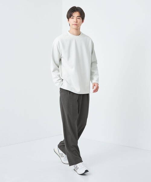 green label relaxing(グリーンレーベルリラクシング)の「Morley 1プリーツ ワイドパンツ(その他パンツ・メンズ・グレー/ブラック/ダークグレー・S/M/L)」の4枚目の写真