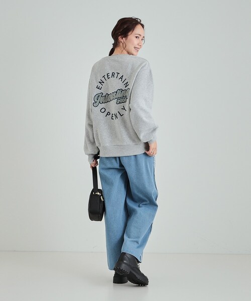 Cutie Blonde（キューティーブロンド）の「◆【洗える/S-LL/SHOO WARM】あったか裏起毛 刺繍アソートスウェット（スウェット・レディース・チャコール/ライトグレー系1/グレー系・04/03/02/01）」の6枚目の写真