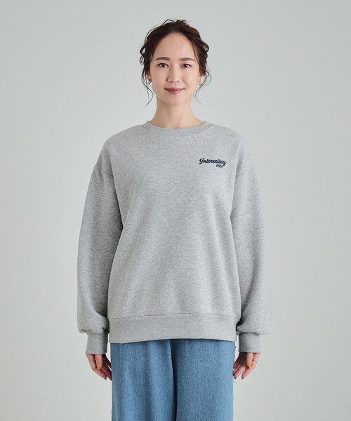 Cutie Blonde（キューティーブロンド）の「◆【洗える/S-LL/SHOO WARM】あったか裏起毛 刺繍アソートスウェット（スウェット・レディース・チャコール/ライトグレー系1/グレー系・04/03/02/01）」の17枚目の写真