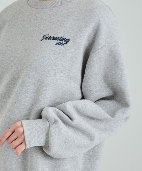 Cutie Blonde（キューティーブロンド）の「◆【洗える/S-LL/SHOO WARM】あったか裏起毛 刺繍アソートスウェット（スウェット・レディース・チャコール/ライトグレー系1/グレー系・04/03/02/01）」の21枚目の写真