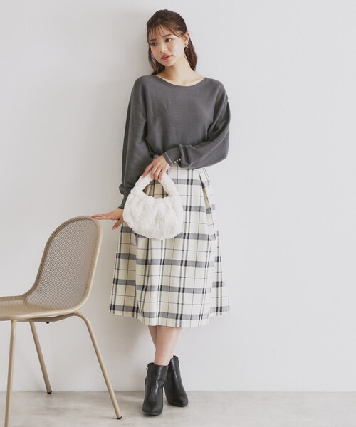 index（インデックス）の「◆《6color/XS-LLsize》ボートネックドルマンニット【洗濯機洗い可】（ニット/セーター・レディース・サックスブルー/ネイビー系5/チャコールグレー/オフホワイト/ピンク/グレー・38/36/34/42/40）」の17枚目の写真
