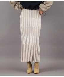 Settimissimo（セッティミッシモ）の「プレーティング リブ 柄編み ナロー スカート（スカート）」