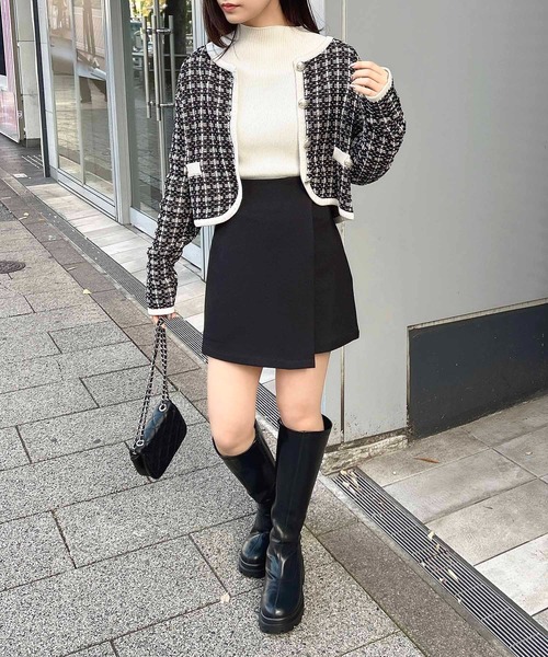 INGNI(イング)の「ラップミニスカパン(スカート・レディース・ブラック/グレー・FREE)」の18枚目の写真