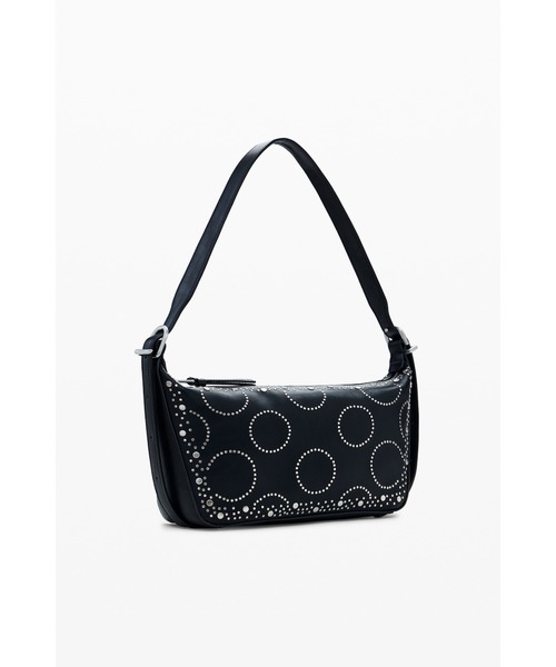 Desigual(デシグアル)の「スタッズ付きクロスボディバッグ(ボディバッグ/ウエストポーチ・レディース・ブラック・FREE)」の1枚目の写真