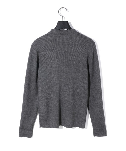 MIDIUMISOLID for Ladies リブポロカラーカーディガン