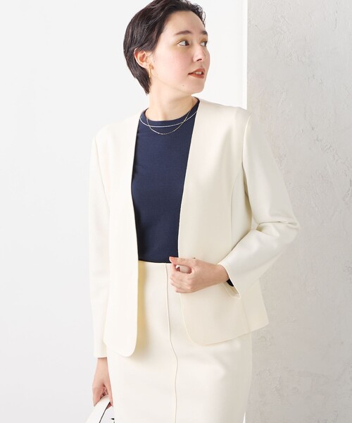 【NOLLEY'S sophi】洗えるノーカラージャケットとスカートセット 新品 自宅で洗える！高機能ジャケット -washable jacket- | NEWS