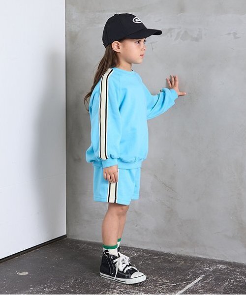 b・ROOM（ビールーム）の「ラインラグランスウェット（スウェット・キッズ・バイオレット/レモンイエロー/トップグレー/ターコイズブルー/オートミール/ブラック・100cm/120cm/150cm/110cm/140cm/130cm）」の18枚目の写真