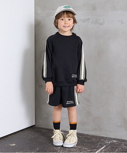 b・ROOM（ビールーム）の「ラインラグランスウェット（スウェット・キッズ・バイオレット/レモンイエロー/トップグレー/ターコイズブルー/オートミール/ブラック・100cm/120cm/150cm/110cm/140cm/130cm）」の21枚目の写真