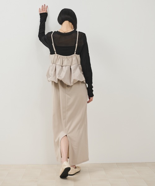 Shelly island（シェリーアイランド）の「ウエストペプラムキャミワンピース（ワンピース・レディース・ブラック/ホワイト・FREE）」の10枚目の写真