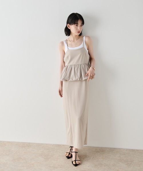 Shelly island（シェリーアイランド）の「ウエストペプラムキャミワンピース（ワンピース・レディース・ブラック/ホワイト・FREE）」の20枚目の写真