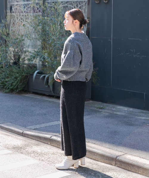 KBF（ケイビーエフ）の「ラメフェザースカート（スカート・レディース・アイボリー/ブラック/ブルー・ONE）」の8枚目の写真