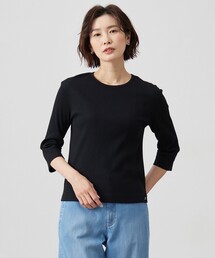 リブ クルーネック カットソー