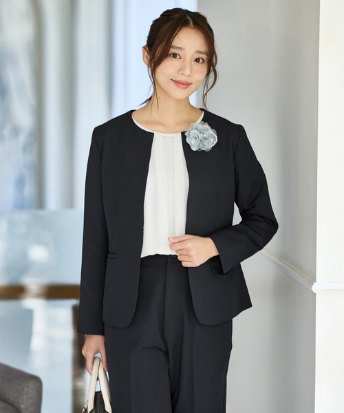 ストレッチ・ウォッシャブル・イージーケア】セレモニー対応ノーカラー