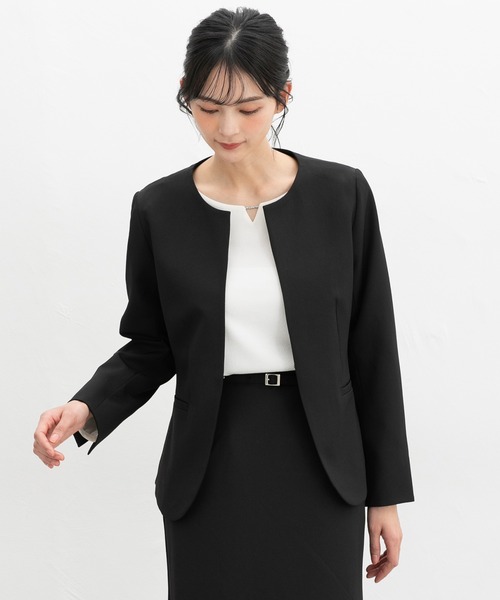 ストレッチ・ウォッシャブル・イージーケア】セレモニー対応ノーカラー