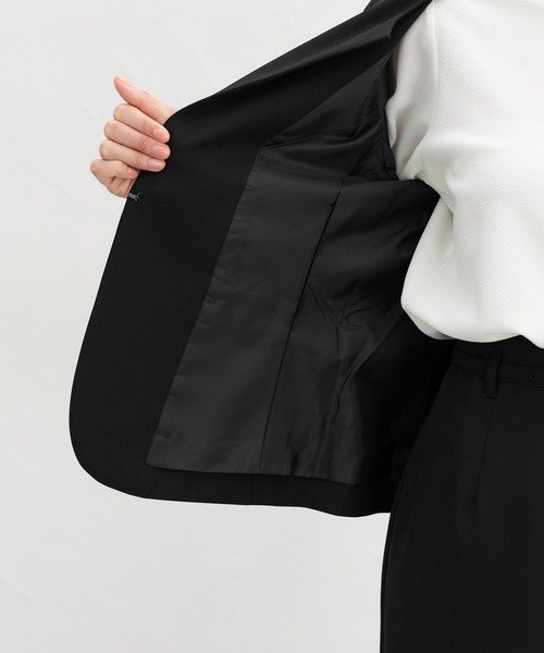 Honeys（ハニーズ）の「【ストレッチ・ウォッシャブル・イージーケア】セレモニー対応ノーカラージャケット（ノーカラージャケット・レディース・杢グレー/ベージュ/ネイビー/ブラック/グレイッシュベージュ・S/M/LL/L/3L）」の13枚目の写真