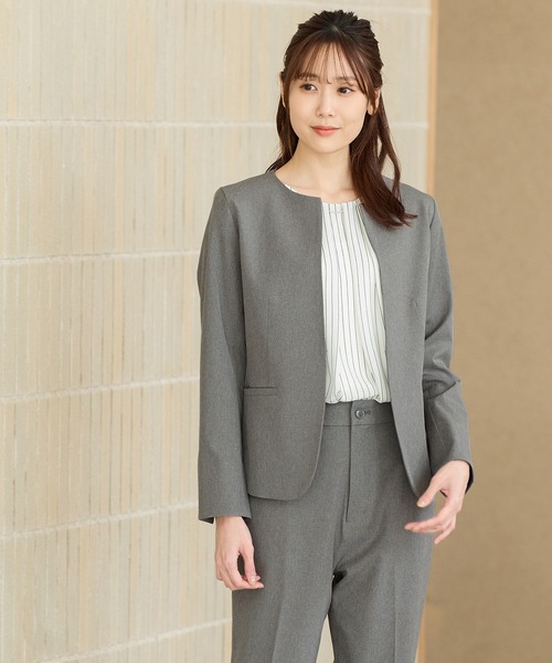 ストレッチ・ウォッシャブル・イージーケア】セレモニー対応ノーカラー